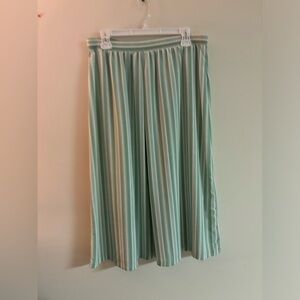 Vintage Russ Skirt Size 14 Made in USA Union Tag Green Stripe Midi Skirt